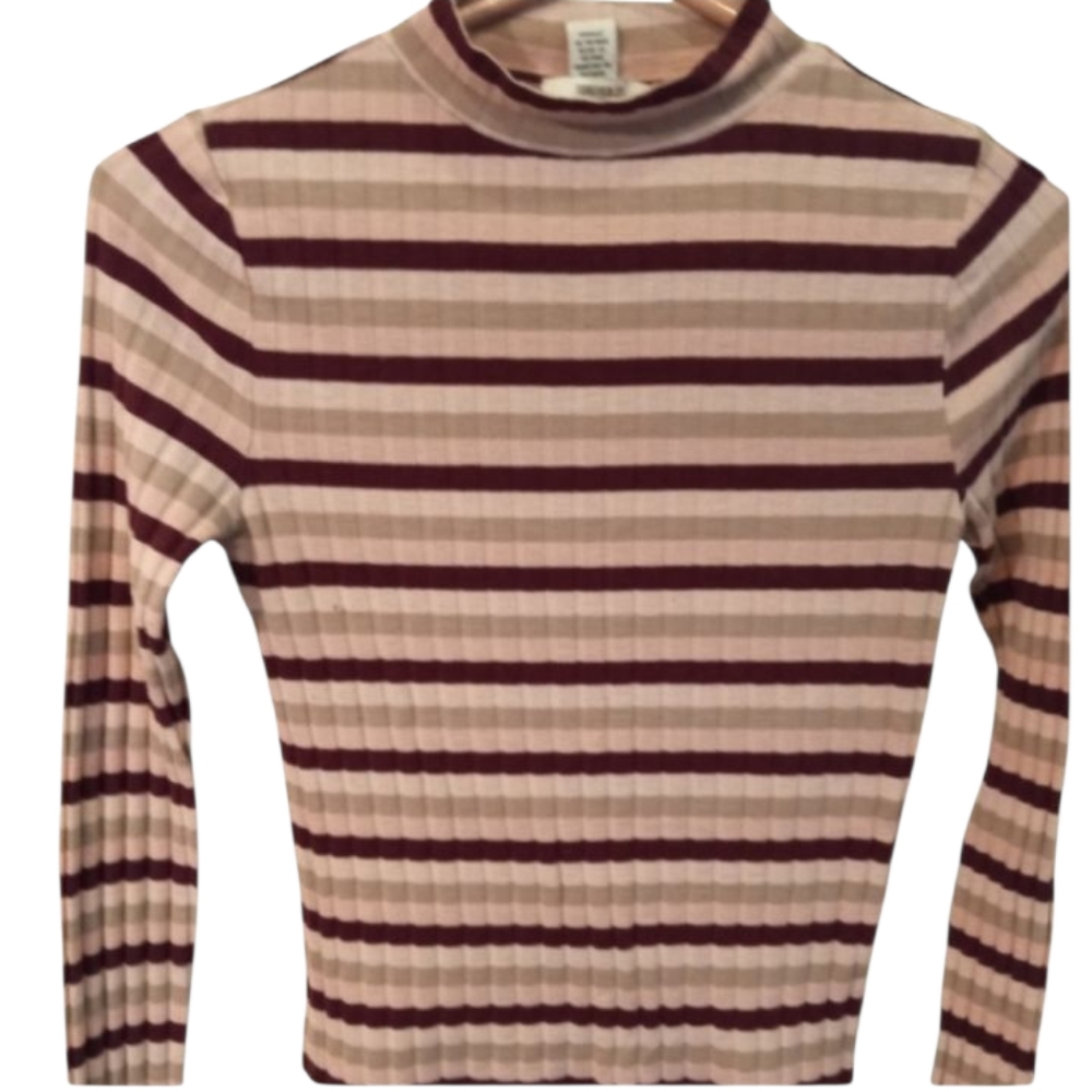 💫Forever 21 Contemporary Women’s Turtleneck Striped Ribbed Sweater